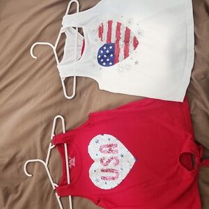 Two July 4th tanks- size little girls 5/6